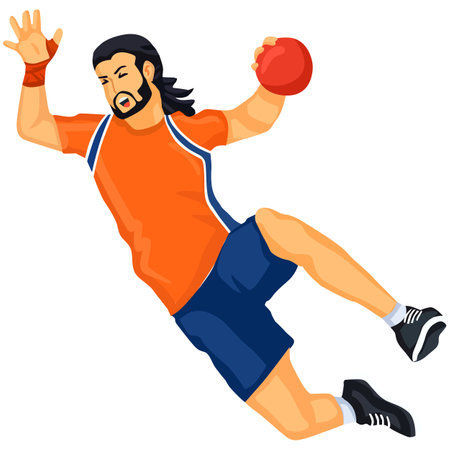 Cartoon illustration of a man throwing a ball in a bowling gameのイラスト素材