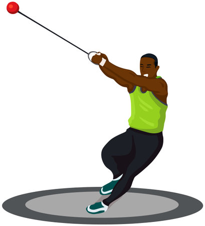 Illustration of an african american man exercising with a kettlebellのイラスト素材