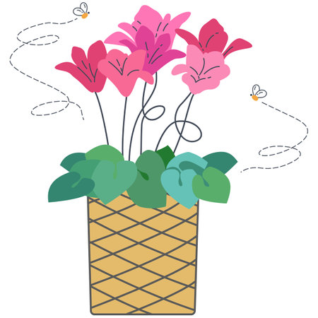 Image of a vase of flowers in your next design.のイラスト素材