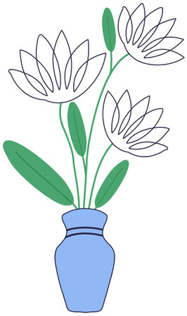 Image  of a vase with flowers for your next design.のイラスト素材