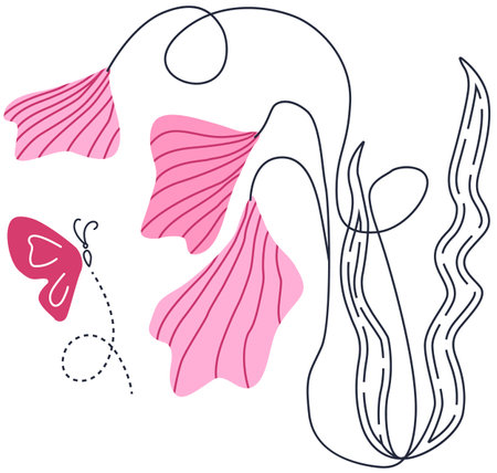 Set of abstract hand drawn elements. Vector illustration for your design.のイラスト素材