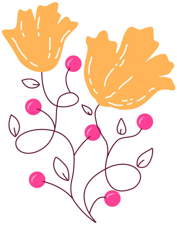Hand drawn doodle of a bouquet of flowers. Vector illustrationのイラスト素材