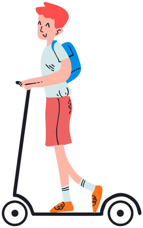 Use this image of a scooter for your next design.  Everyone will love it!のイラスト素材