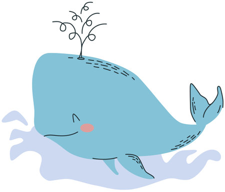 This cute blue whale is a perfect image for your next design.のイラスト素材