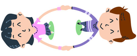 Illustration of a Girl Holding a Megaphone in her Handのイラスト素材