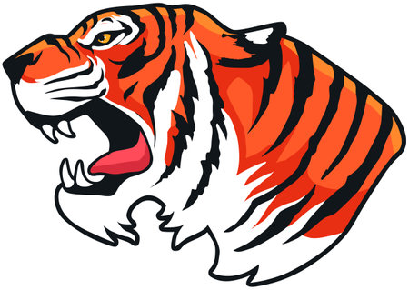Tiger.Mascot Templates.Vector illustration ready for vinyl cutting.のイラスト素材