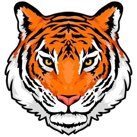 Tiger Head Mascot Vector Illustration, Tiger Head Mascotのイラスト素材