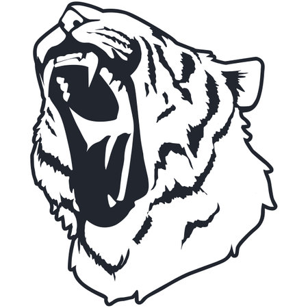 Tiger.Mascot Templates.Vector illustration ready for vinyl cutting.のイラスト素材
