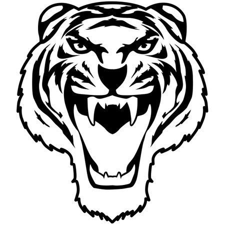 Tiger Mascot.Vector illustration ready for vinyl cutting.のイラスト素材
