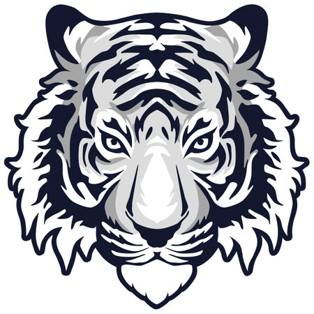 Tiger head. Mascot template. Vector illustration ready for vinyl cutting.のイラスト素材