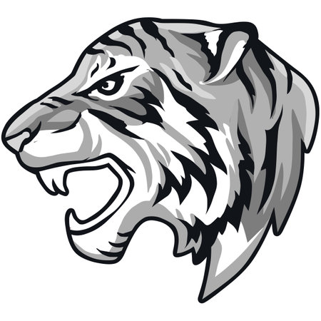 Tiger head. Mascot template. Vector illustration ready for vinyl cutting.のイラスト素材
