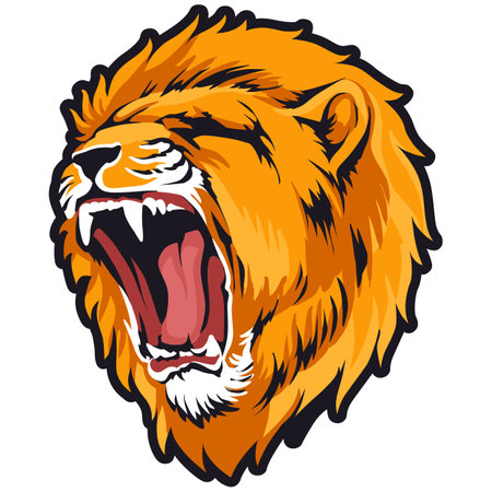 Lion head vector mascot. Mascot template for sport team.のイラスト素材