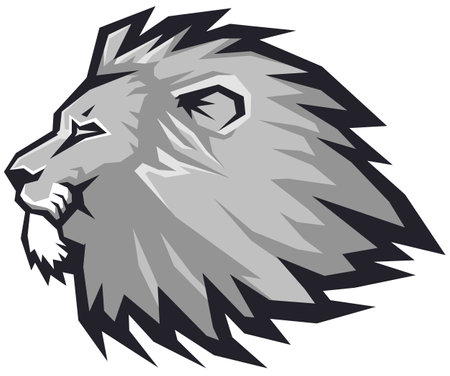 Lion head. Mascot template. Vector illustration ready for vinyl cutting.のイラスト素材