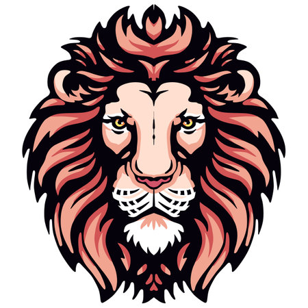 Lion head. Mascot template for design. Vector illustrationのイラスト素材