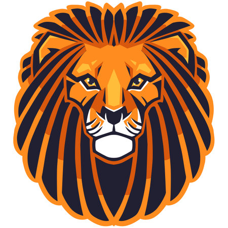 Lion head vector illustration isolated on white background. Lion head icon.のイラスト素材