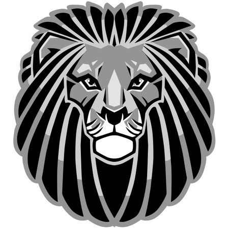 Lion head isolated on white background. Vector illustration for your design.のイラスト素材