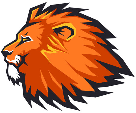 Lion head. Mascot template. Vector illustration ready for vinyl cutting.のイラスト素材