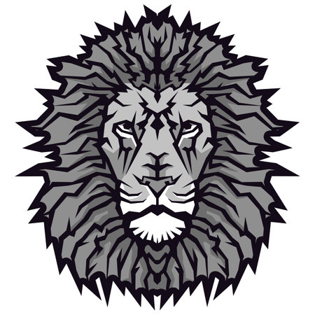 Lion head. Mascot template. Vector illustration ready for vinyl cutting.のイラスト素材