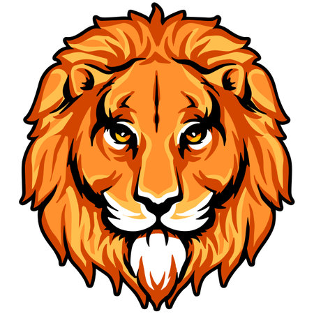Lion head mascot. Vector illustration of a lion head mascot.のイラスト素材