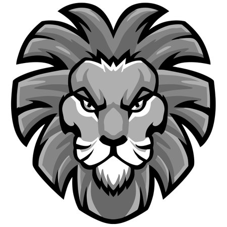 Lion head mascot. Mascot template for sport team.のイラスト素材