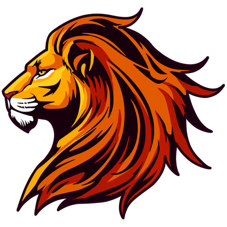 Lion head isolated on white background. Vector illustration for your designのイラスト素材