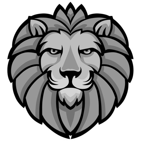 Lion head mascot. Vector illustration ready for vinyl cutting and t-shirt printing.のイラスト素材