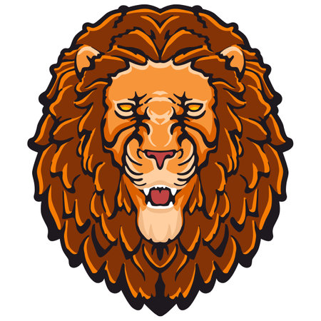 Lion head mascot. Vector illustration of a lion head mascot.のイラスト素材