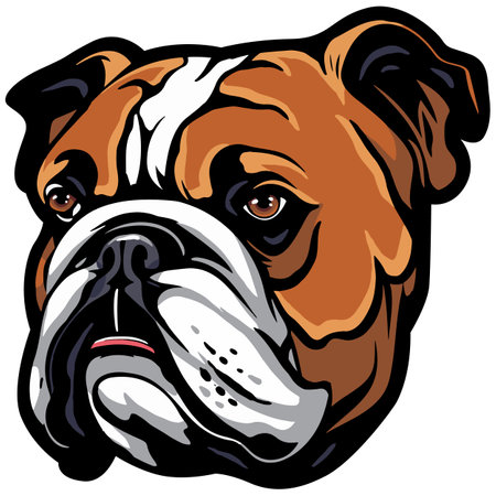 Bulldog head. Mascot template. Vector illustration ready for vinyl cutting.のイラスト素材