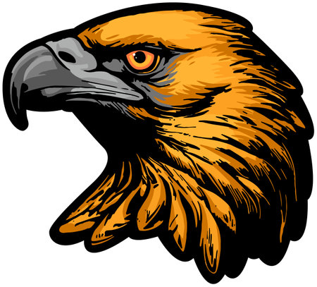 Eagle Mascot. Vector illustration ready for vinyl cutting.のイラスト素材
