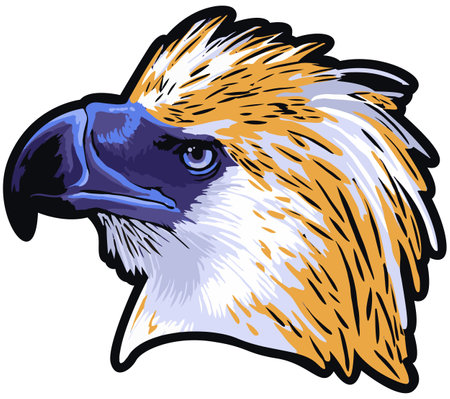 Eagle head. Mascot template. Vector illustration ready for vinyl cutting.のイラスト素材