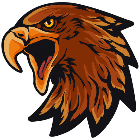 Eagle head. Vector illustration ready for vinyl cutting. Isolated on white background.のイラスト素材