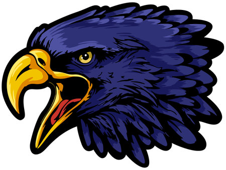 Bald Eagle Mascot. Vector illustration ready for vinyl cutting.のイラスト素材