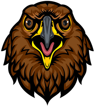 Eagle Mascot. Vector illustration ready for vinyl cutting.のイラスト素材
