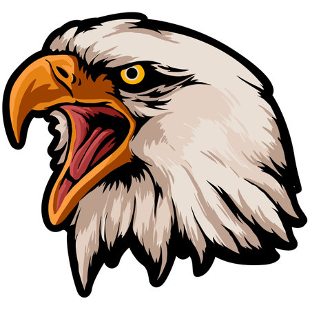 Bald Eagle Head Mascot. Vector illustration ready for vinyl cutting.のイラスト素材