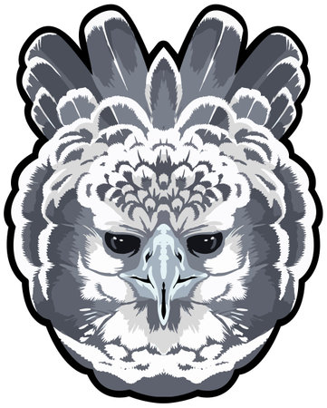 Owl head. Vector illustration ready for vinyl cutting. Mascot template.のイラスト素材