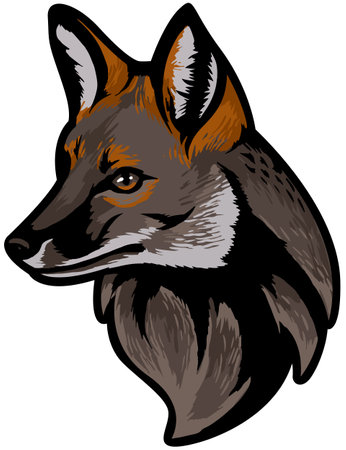 Fox head.Vector illustration ready for vinyl cutting, t-shirt design.のイラスト素材