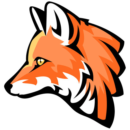 Red Fox.Vector illustration - color + b/w versions.のイラスト素材