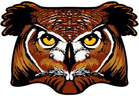 Owl.Mascot Templates.Vector illustration ready for vinyl cutting.のイラスト素材