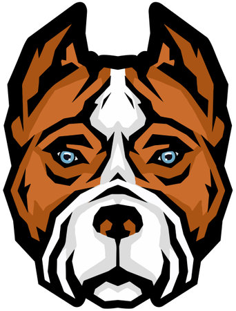 Bulldog head with big eyes. Vector illustration ready for vinyl cutting.のイラスト素材