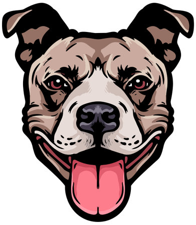 American Staffordshire Terrier.Vector illustration ready for vinyl cutting.のイラスト素材