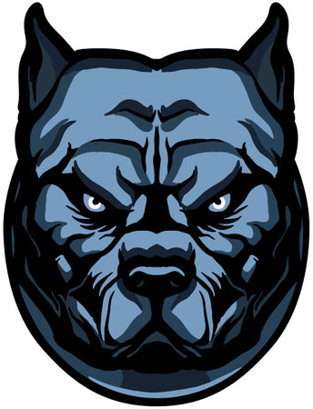 Bulldog head. Mascot template. Vector illustration ready for vinyl cutting.のイラスト素材