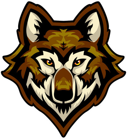 Wolf head. Mascot template. Vector illustration ready for vinyl cutting.のイラスト素材