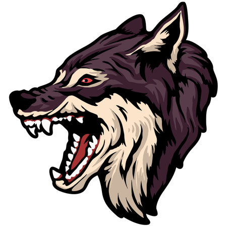 Wolf head. Mascot template. Vector illustration ready for vinyl cutting.のイラスト素材
