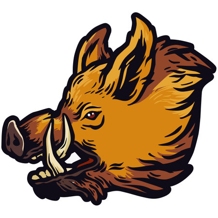 Boar. Mascot template. Vector illustration ready for vinyl cutting.のイラスト素材