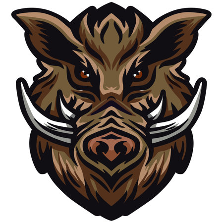 Boar head. Mascot template. Vector illustration ready for vinyl cutting.のイラスト素材
