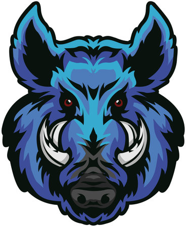 Warthog head. Mascot template. Vector illustration ready for vinyl cutting.のイラスト素材