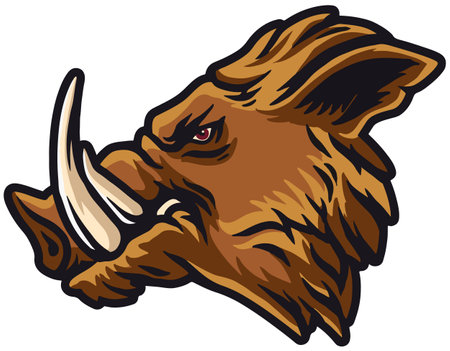 Elephant head. Mascot template. Vector illustration ready for vinyl cutting.のイラスト素材