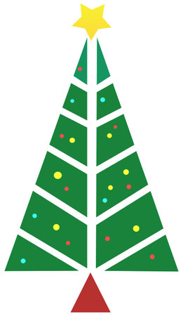 Christmas tree isolated on white background. Vector illustration. Eps 10.のイラスト素材