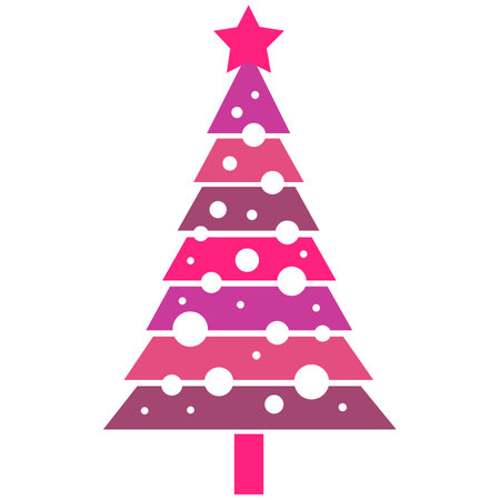 Christmas tree with star on white background. Vector illustration. Eps 10.のイラスト素材