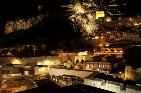 Firework display with the Moorish Castle behind as a background  の写真素材